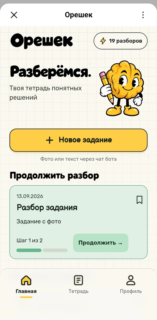 Орешек: тетрадь разборов
